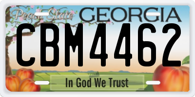 GA license plate CBM4462