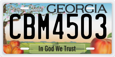 GA license plate CBM4503