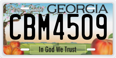 GA license plate CBM4509