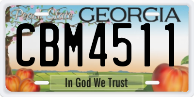 GA license plate CBM4511