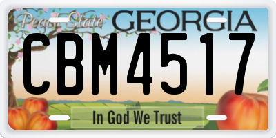 GA license plate CBM4517