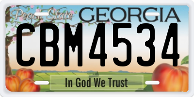 GA license plate CBM4534