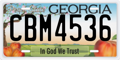 GA license plate CBM4536