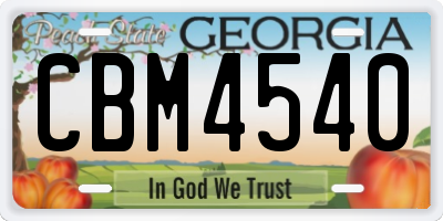 GA license plate CBM4540