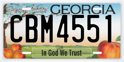 GA license plate CBM4551
