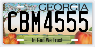 GA license plate CBM4555