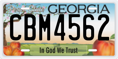 GA license plate CBM4562