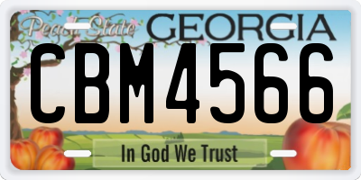 GA license plate CBM4566