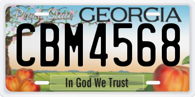 GA license plate CBM4568