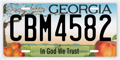 GA license plate CBM4582