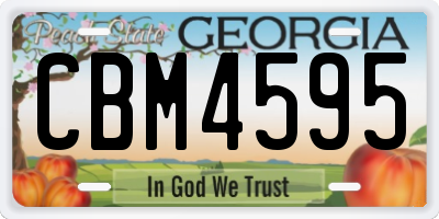 GA license plate CBM4595