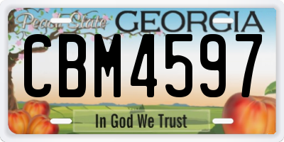 GA license plate CBM4597