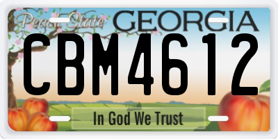 GA license plate CBM4612
