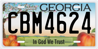 GA license plate CBM4624