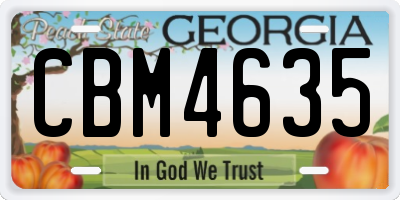GA license plate CBM4635