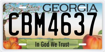 GA license plate CBM4637