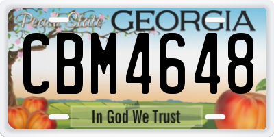 GA license plate CBM4648