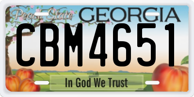 GA license plate CBM4651
