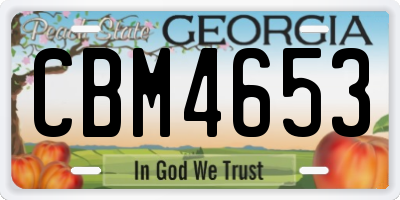GA license plate CBM4653