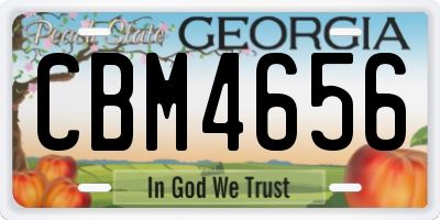 GA license plate CBM4656