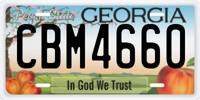 GA license plate CBM4660