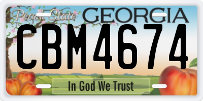 GA license plate CBM4674
