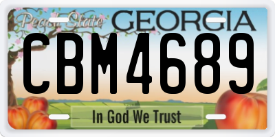GA license plate CBM4689