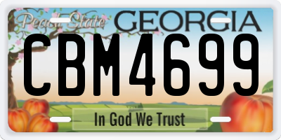 GA license plate CBM4699