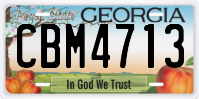 GA license plate CBM4713