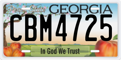GA license plate CBM4725