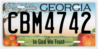 GA license plate CBM4742