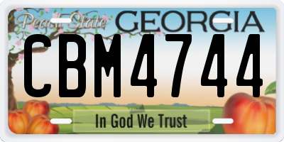 GA license plate CBM4744