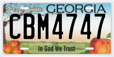 GA license plate CBM4747