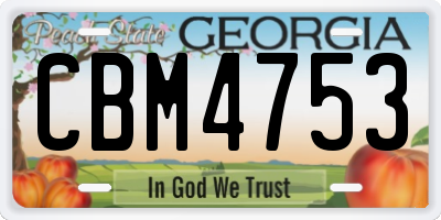 GA license plate CBM4753