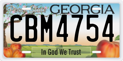 GA license plate CBM4754