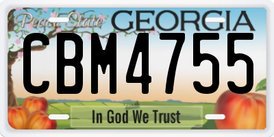 GA license plate CBM4755