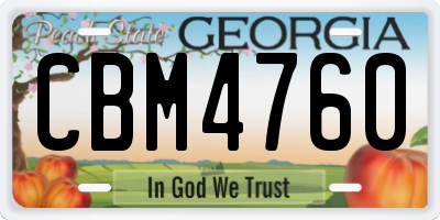 GA license plate CBM4760