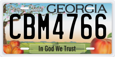 GA license plate CBM4766