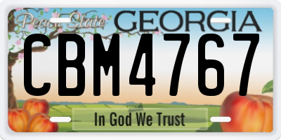 GA license plate CBM4767