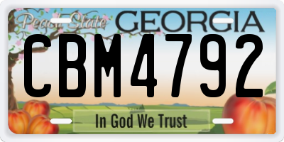 GA license plate CBM4792