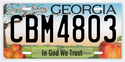 GA license plate CBM4803