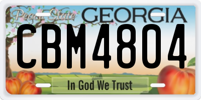 GA license plate CBM4804