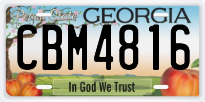 GA license plate CBM4816