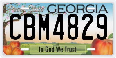 GA license plate CBM4829
