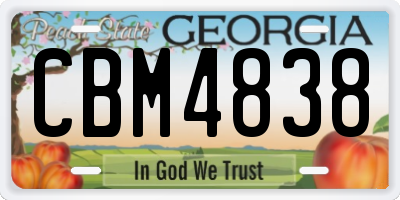GA license plate CBM4838