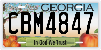 GA license plate CBM4847
