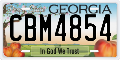 GA license plate CBM4854