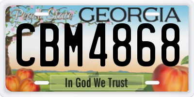 GA license plate CBM4868