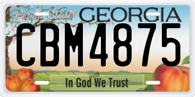 GA license plate CBM4875
