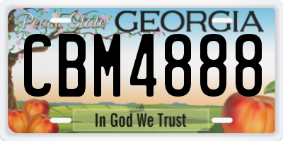 GA license plate CBM4888